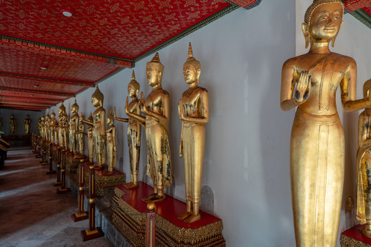 HDR image of Buddha statues at Wat Po Temple in Bangkok, Thailand