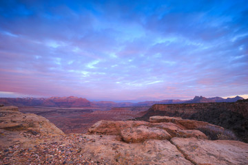 Beautiful sunset at Gooseberry Mesa in southern Utah