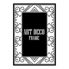 Vintage retro style invitation in Art Deco. Art deco golden border and frame. Creative template in style of 1920s. Vector illustration. EPS 10