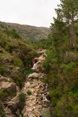 Homen river in Peneda-Gerês National Park, Portugal. Portuguese mountains in Geres.