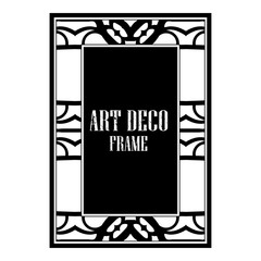 Vintage retro style invitation in Art Deco. Art deco golden border and frame. Creative template in style of 1920s. Vector illustration. EPS 10