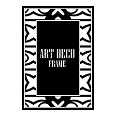 Vintage retro style invitation in Art Deco. Art deco golden border and frame. Creative template in style of 1920s. Vector illustration. EPS 10