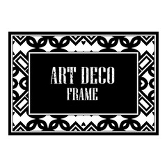 Vintage retro style invitation in Art Deco. Art deco golden border and frame. Creative template in style of 1920s. Vector illustration. EPS 10