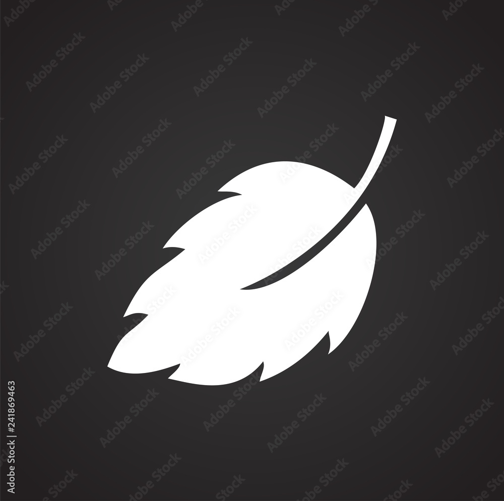 Poster leaf icon on black background for graphic and web design, modern simple vector sign. internet concep