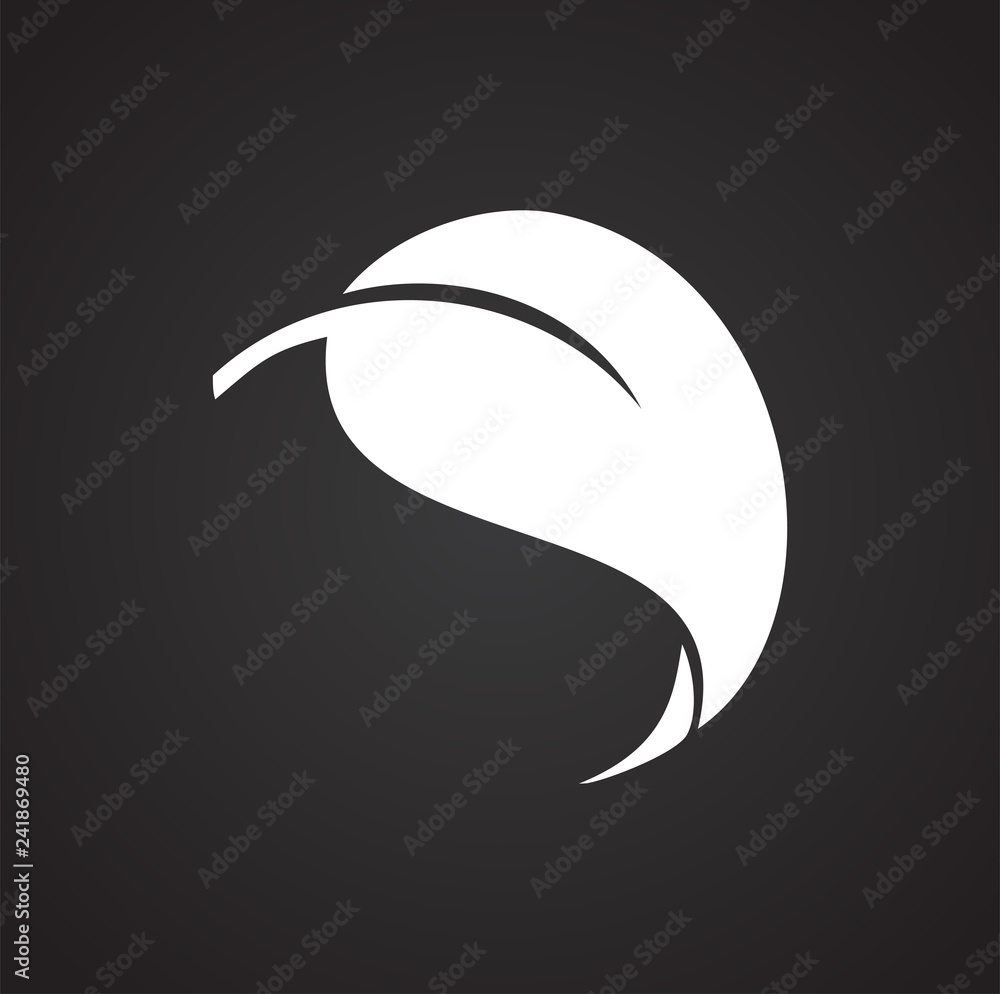 Poster leaf icon on black background for graphic and web design, modern simple vector sign. internet concep
