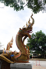 Fototapeta na wymiar Amazing Thailand, Big serpant at the temple. 