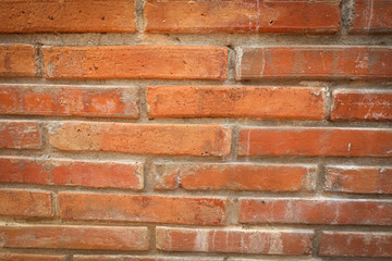 The brick background texture. 