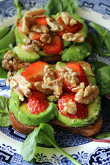 Avocado and Strawberries on Toast