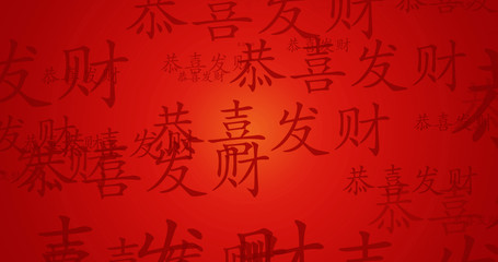 Chinese New Year Calligraphy Blessing Wallpaper