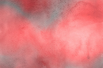 Red ink and watercolor textures on white paper background. Paint leaks and ombre effects. Hand painted abstract image.