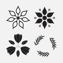 icon set flower, nature, sprout, label
