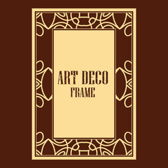 Vector geometric frame in Art Deco style. Rectangle vector abstract element for design.