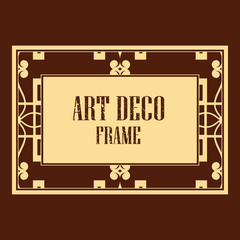 Vector geometric frame in Art Deco style. Rectangle vector abstract element for design.