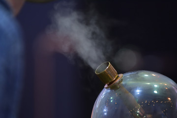 Glass flasks for vapers. Whipping whiskey. Evaporator of whiskey for the use of the drink in the...