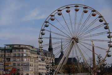 ferris wheel on blue sky