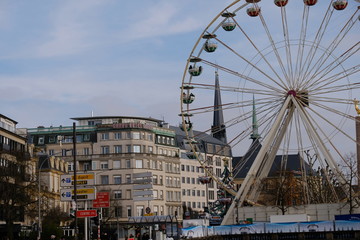 ferris wheel on blue sky