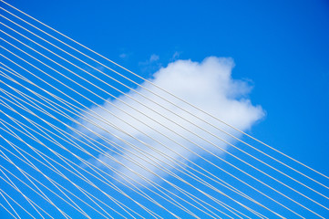 Obraz na płótnie Canvas Beautiful Cloud and Vasco da Gama Bridge in Lisbon, Portugal