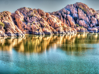 Rugged shoreline, Watson Lake, Arizona