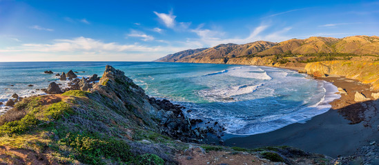 Panoramic Coastline and Beach