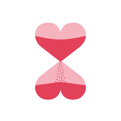 Two hearts in the form of hourglass. Design for Valentine's day.