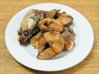 Dish of Deep Fried Striped Snakehead Fish