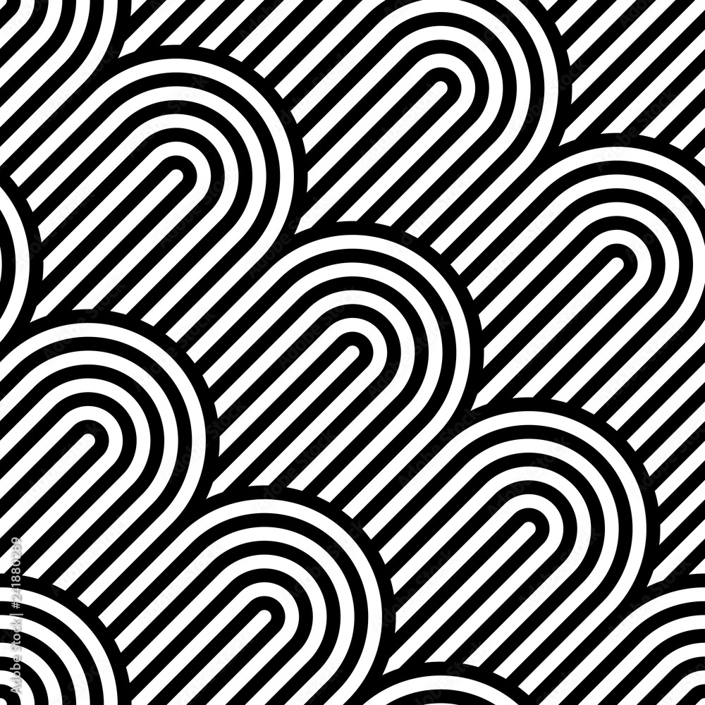 Aufkleber Vector geometric pattern. Seamless braided linear pattern.