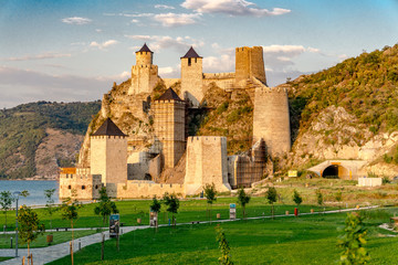 Golubac fortress on the danube river in Serbia - obrazy, fototapety, plakaty