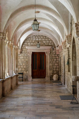cloister in samostan monastery Dubrovnik, croatia