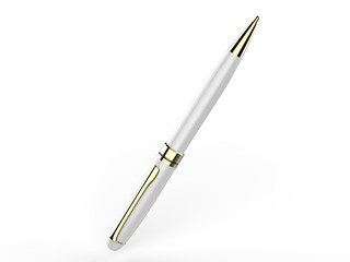 Blank metal pen isolated on white background for branding. 3d render illustration.