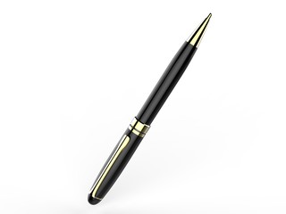 Blank metal pen isolated on white background for branding. 3d render illustration.