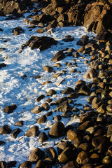 Cold Water Washes on Northern California Rocky Coastline in Sonoma