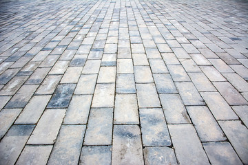 Vintage blue brick floor / stone road