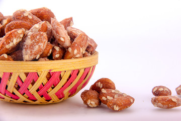 Honey almond in bowl