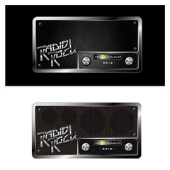 Fototapeta premium an illustration consisting of two different images of a radio station in the form of a symbol or logo