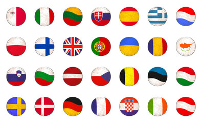 Set with EU Flags Made as Badges