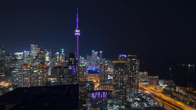 Toronto's Night Skyline Timelapse