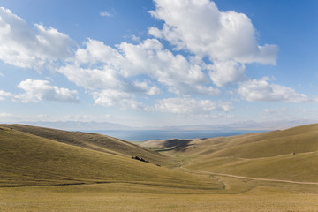 Fototapeta na wymiar Scenic landscapes in Kochkor Kyrgzstan
