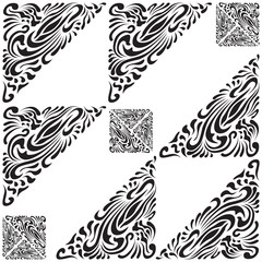 Abstract Pattern in Oriental Style. Elegant pattern of flowing lines. The idea of packaging, tiles, wallpaper, textiles. Handmade.