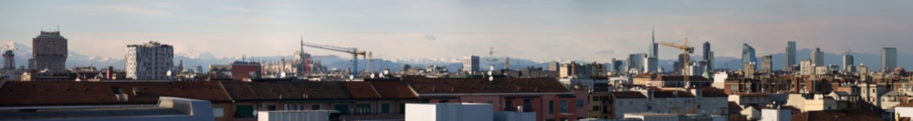Fototapeta na wymiar Panorama Milano panoramica