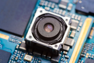 Cell phone camera module with other parts of device, service and repair concept