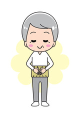 A old man with a Belly band
