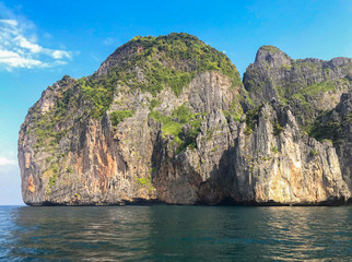 natural famous Phi phi island on sunny vaction day.