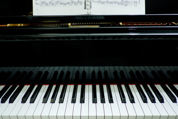 Fototapeta na wymiar close-up old grand piano; music instrument.