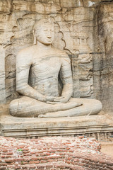 Fototapeta na wymiar Sri Lanka, Polonnaruwa, The Palace Complex of King Parakramabahu. Gal Viharaya