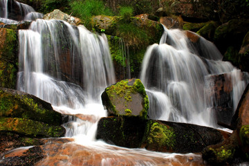 Waterfall from the Riachão spring in the Park in Minas Gerais brazil The limbo of the spring Ribeirão da Areia surroundings of Serra do Cabral  Casca Danta of the São Francisco river in Canastra park