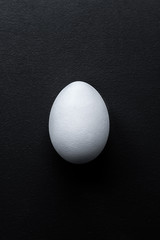 white egg on black background 