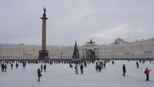 Saint-Petersburg. Russia.Palace square. Christmas tree