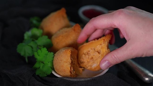 snack coxinhas de frango on fish