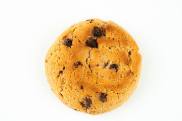 Chocolate chips cookies isolated on white background
