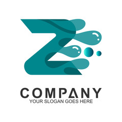 letter Z logo with water bubble
